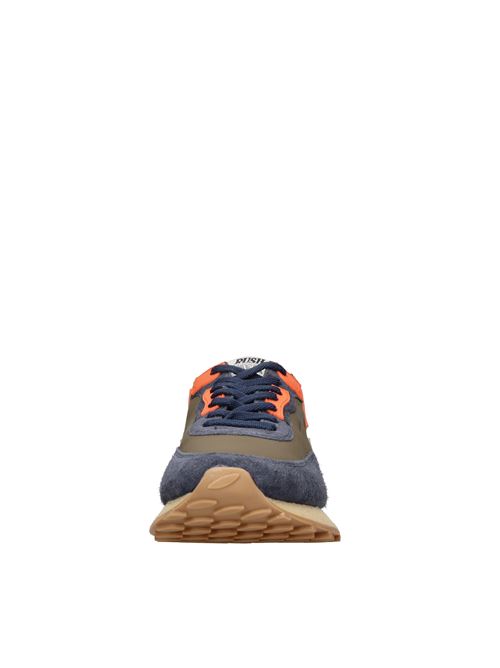Sneakers modello RUSH GROOVE in pelle, camoscio e tessuto GHOUD | RGLM LS02VERDE-BLU